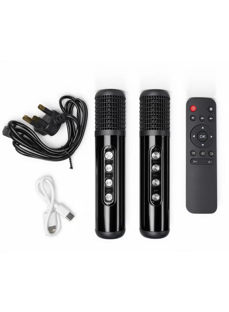 Smartbarry بروجيكتور HT30 الترفيهي المنزلي 4K HDR مع نظام كاريوكي لاسلكي مزدوج، شاشة LED ذكية، مكبرات صوت قوية، بلوتوث، HDMI، USB للأفلام، الألعاب والحفلات - Image 3